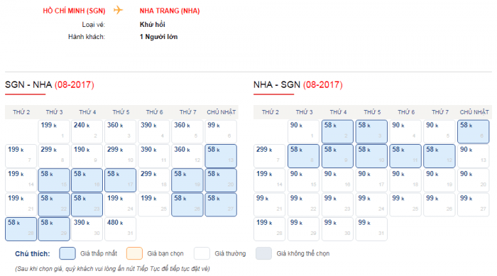 Vé máy bay giá rẻ đi Nha Trang chỉ 58k