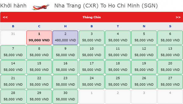 Vé máy bay đi Hồ Chí Minh giá chỉ từ 99k của Vietjet Air