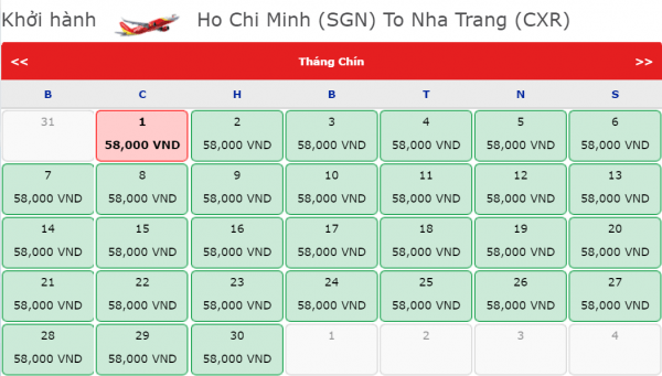 Vé máy bay đi Nha Trang giá chỉ từ 58k