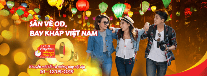 Đi đu đi đưa khắp Việt Nam với vé máy bay Vietjet 0 đồng